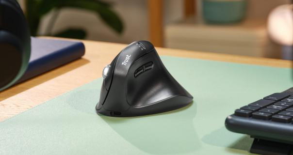 Trust lança o novo rato ergonómico Vyran com roda hyperscroll
